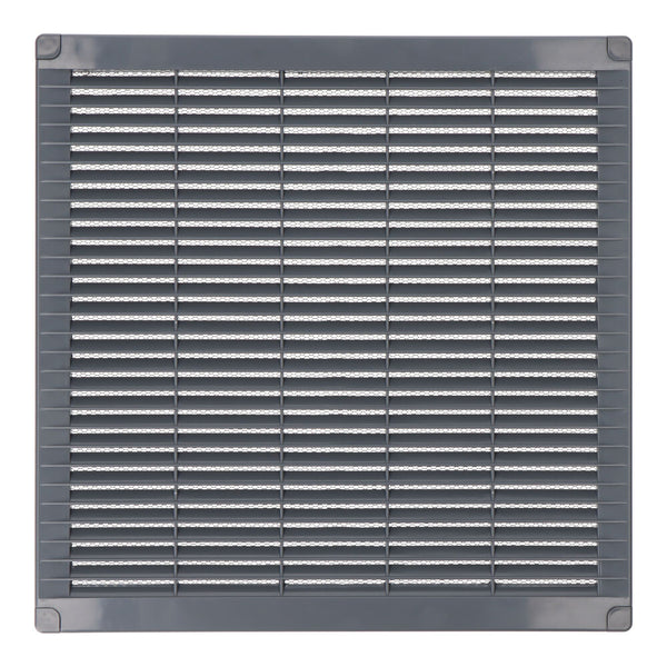 Square Ventilation Grille With Plugs And Mosquito Net 300X300X7Mm Abs Grey