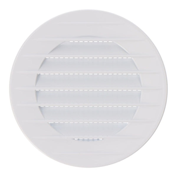 Round Ventilation Grille, ABS, Recessed With Mosquito Net Ø70mm White