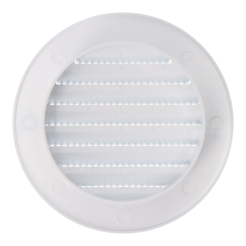 Recessed Round Ventilation Grille With Mosquito Net Ø80mm White ABS