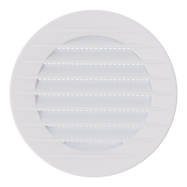 Recessed Round Ventilation Grille With Mosquito Net Ø80mm White ABS