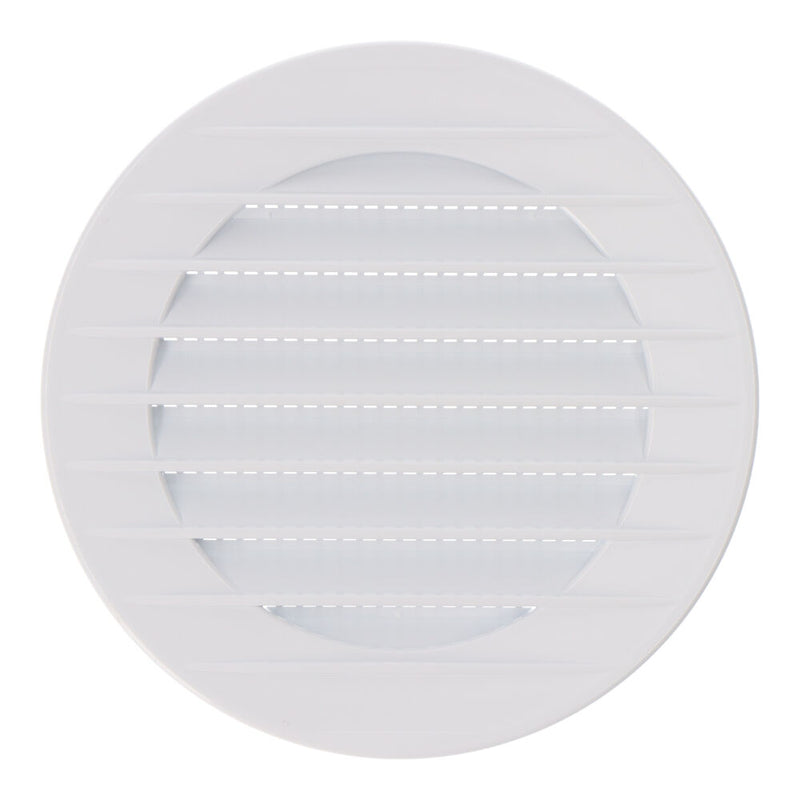 Recessed Round Ventilation Grille With Mosquito Net Ø80mm White ABS