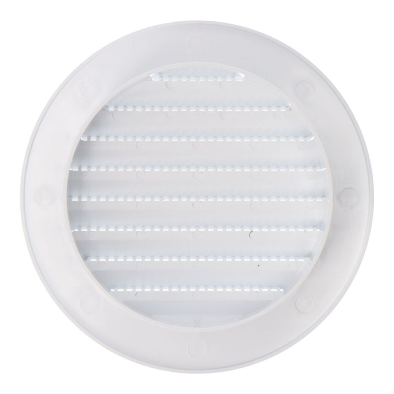 Round Recessed Ventilation Grille, ABS, With Mosquito Net Ø90mm White