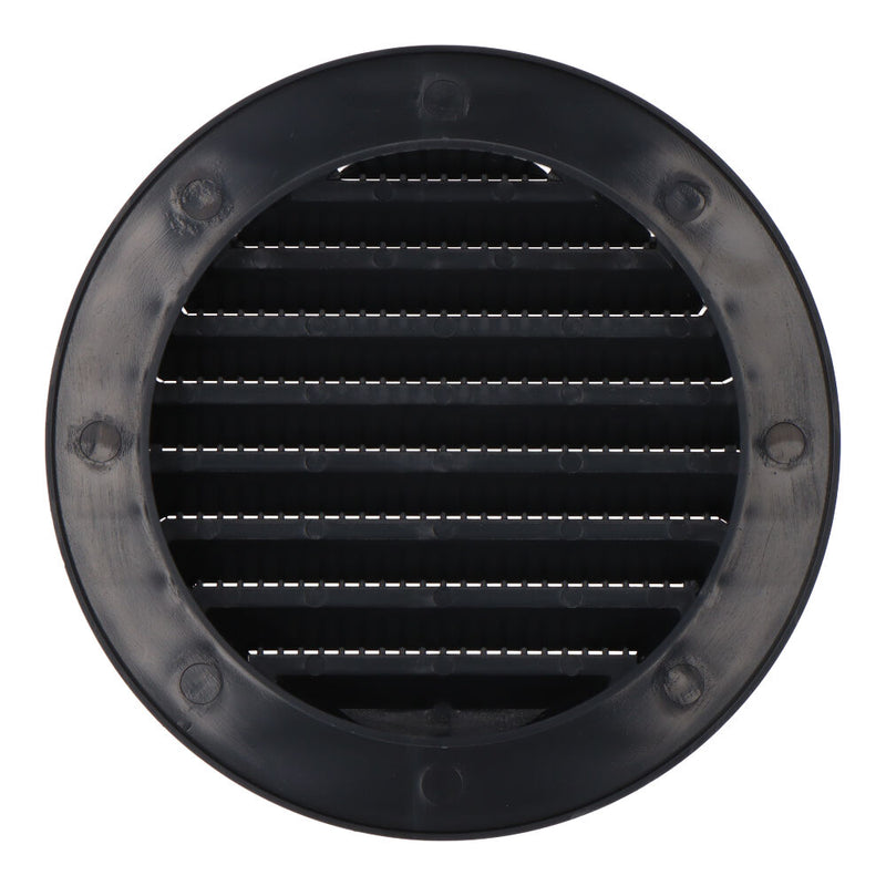 Round Recessed Ventilation Grille With Mosquito Net Ø90mm ABS Anthracite Grey