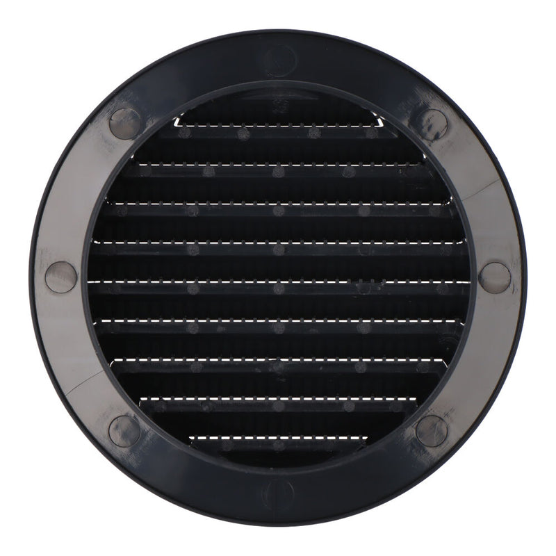 Round recessed ventilation grille with mosquito net Ø100mm ABS anthracite grey