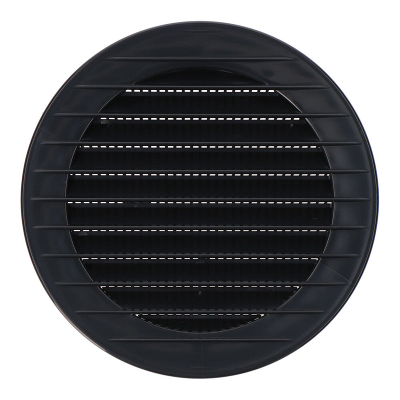 Round recessed ventilation grille with mosquito net Ø100mm ABS anthracite grey