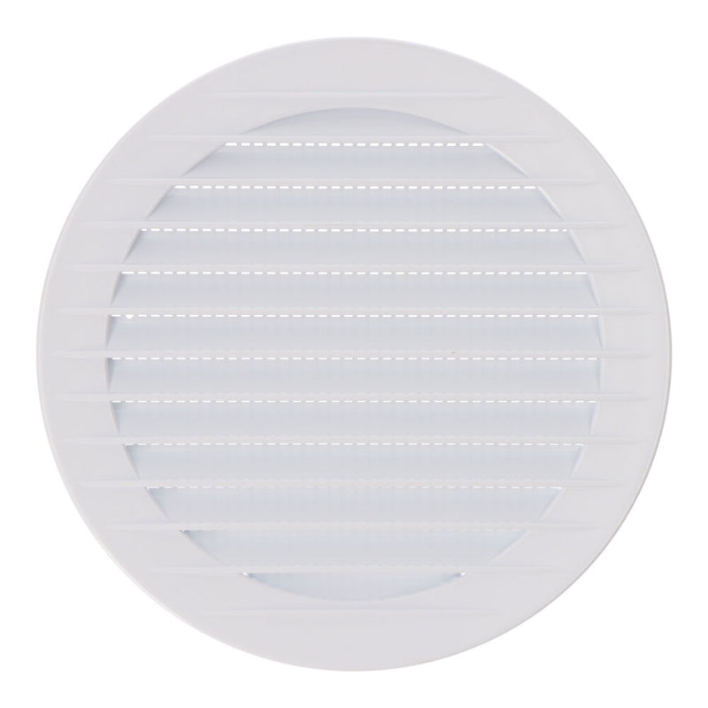 Rejilla Ventilación Redonda Empotrable Con Mosquitera Ø120Mm  Abs Blanca