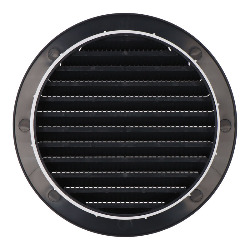 Round Ventilation Grille, ABS, Recessed With Mosquito Net Ø125mm Anthracite Grey