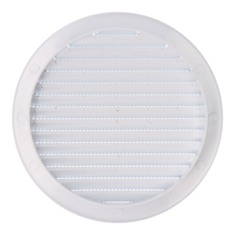 Recessed Round Ventilation Grille With Mosquito Net Ø150mm White ABS