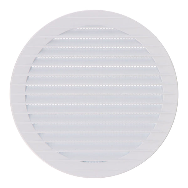 Recessed Round Ventilation Grille With Mosquito Net Ø150mm White ABS