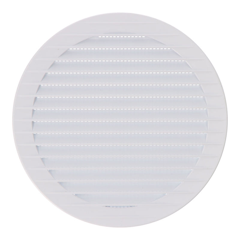 Recessed Round Ventilation Grille With Mosquito Net Ø150mm White ABS