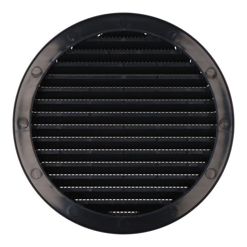 Round Recessed Ventilation Grille With Mosquito Net Ø150mm ABS Anthracite Grey