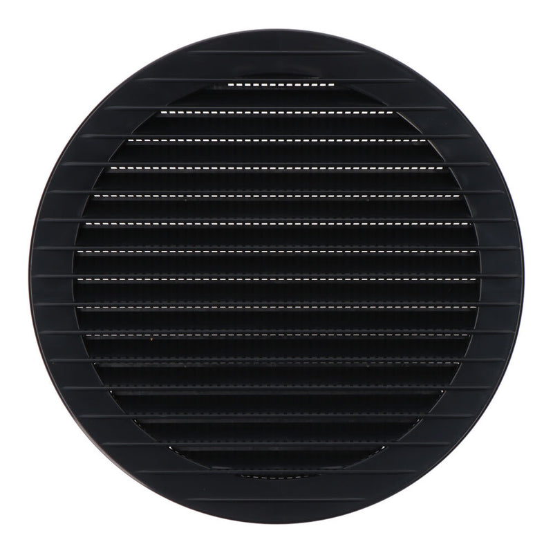 Round Recessed Ventilation Grille With Mosquito Net Ø150mm ABS Anthracite Grey