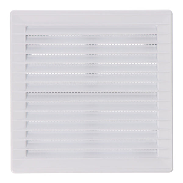 Rejilla Ventilación Cuadrada Empotrable Ajustable Ø 80-150 Con Mosquitera 170X170X11,5Mm Abs Blanca