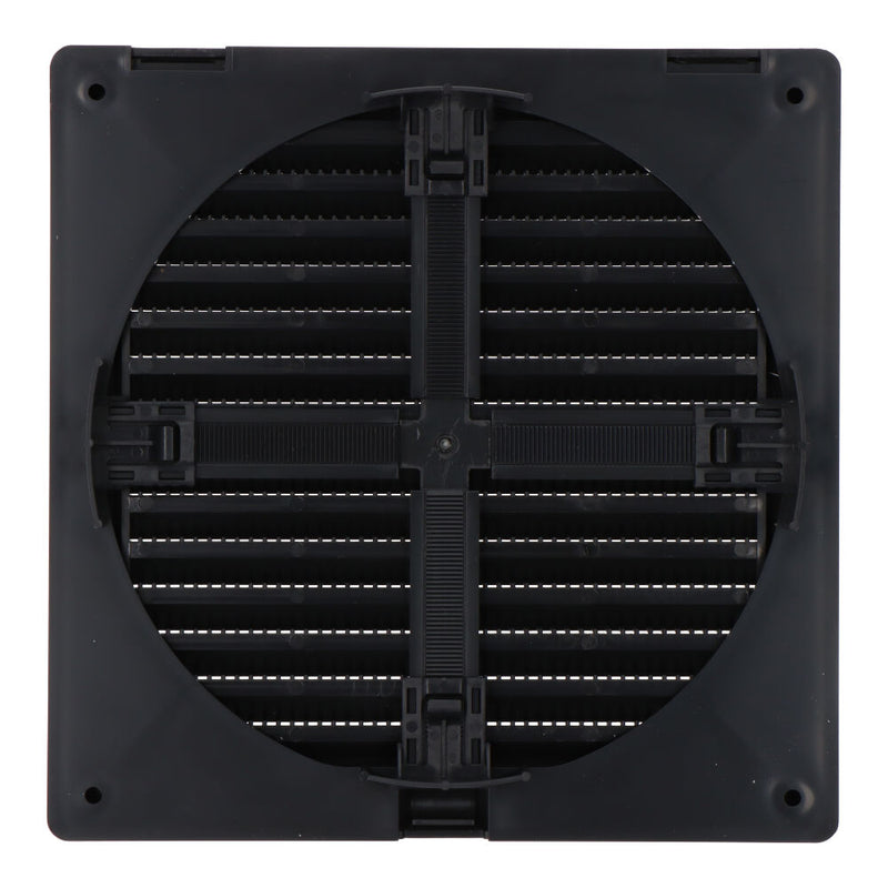 Adjustable Recessed Square Ventilation Grille Ø 80-150 With Mosquito Net 170X170X11.5Mm Abs Anthracite Grey