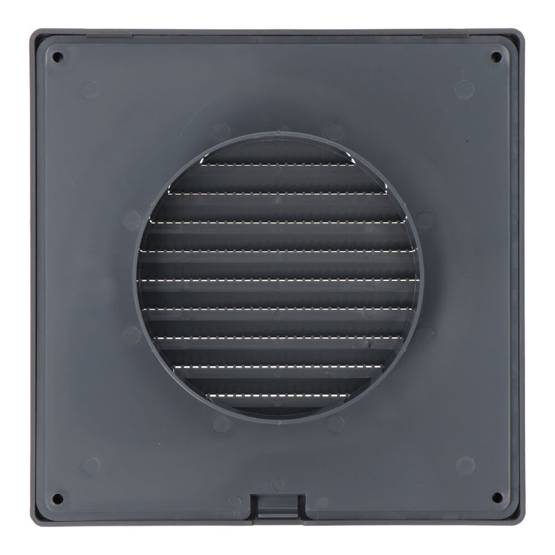 Recessed Square Ventilation Grille Ø 100mm With Mosquito Net 170x170x11.5mm Abs Grey