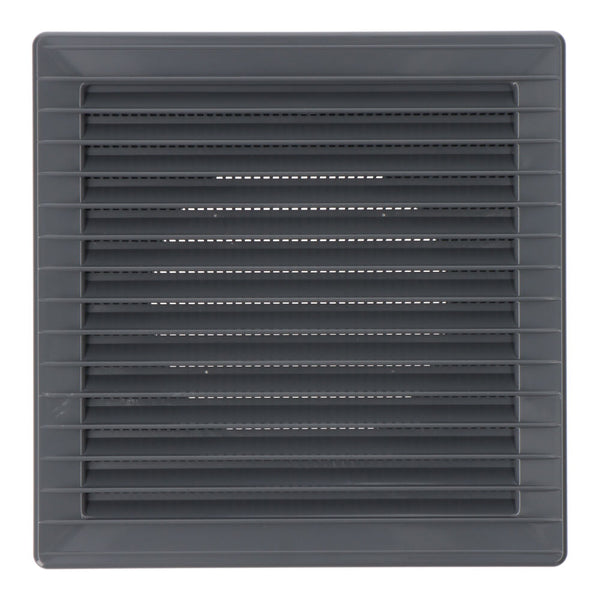 Recessed Square Ventilation Grille Ø 100mm With Mosquito Net 170x170x11.5mm Abs Grey