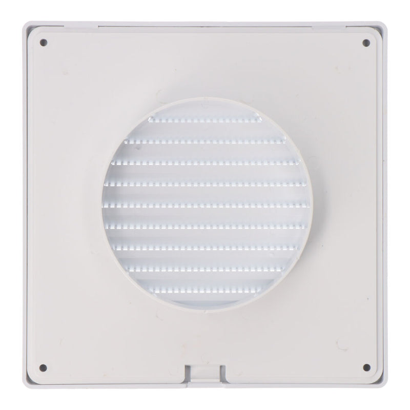 Recessed Square Ventilation Grille Ø 100mm With Mosquito Net 170x170x10mm White ABS