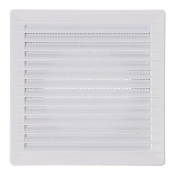 Recessed Square Ventilation Grille Ø 100mm With Mosquito Net 170x170x10mm White ABS