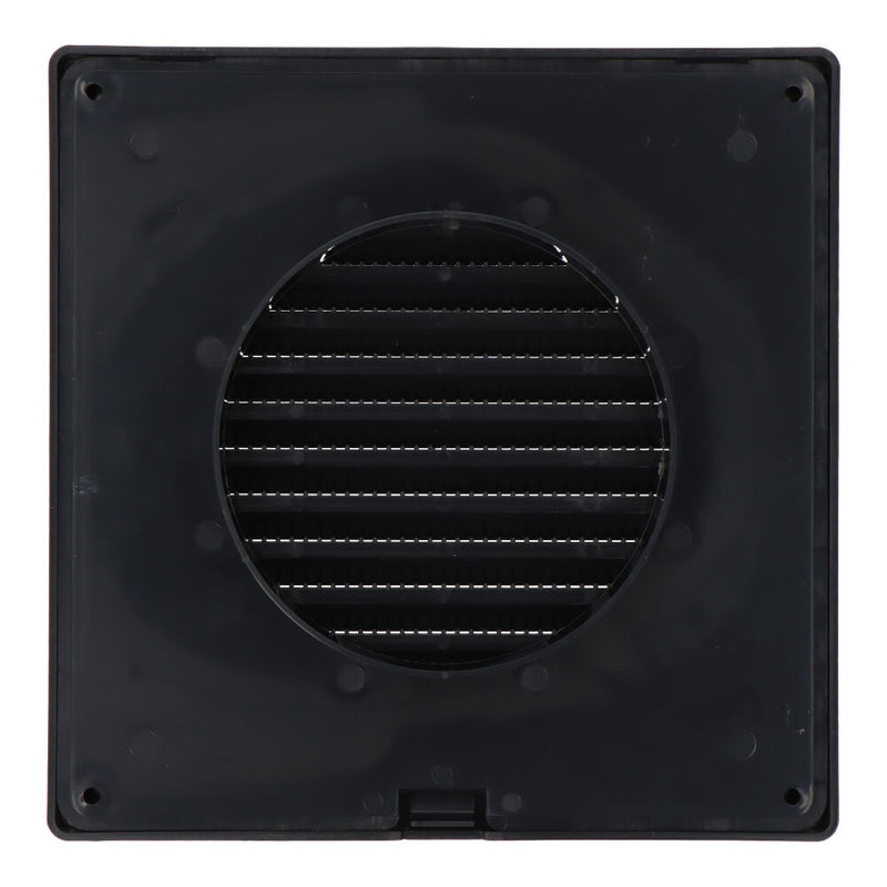 Recessed Square Ventilation Grille With Mosquito Net ABS Ø10mm Anthracite Grey