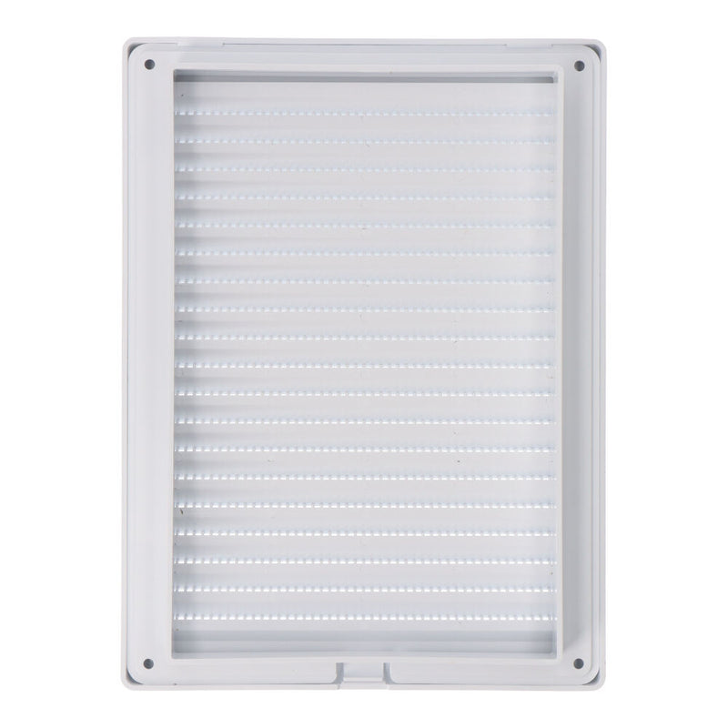 Rectangular Recessed Ventilation Grille Mosquito Net ABS 137x207mm White