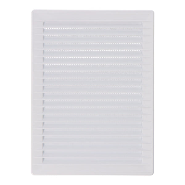 Rectangular Recessed Ventilation Grille Mosquito Net ABS 137x207mm White