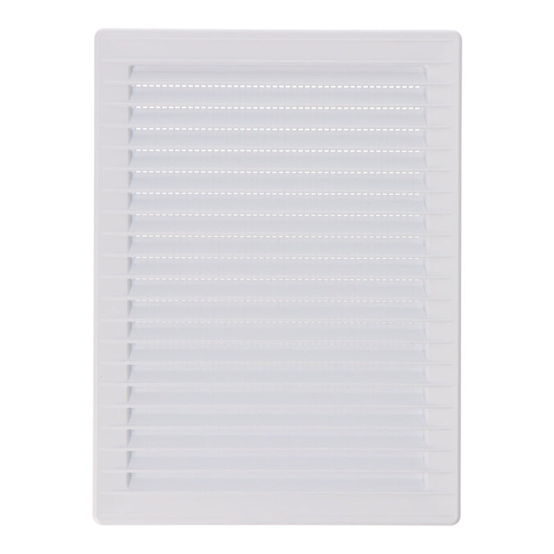 Rectangular Recessed Ventilation Grille Mosquito Net ABS 137x207mm White