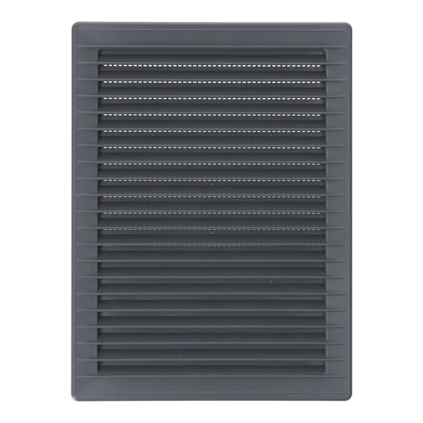 Rejilla Ventilacíón Rectangular Empotrable Con Mosquitera Abs 135X205Mm Gris