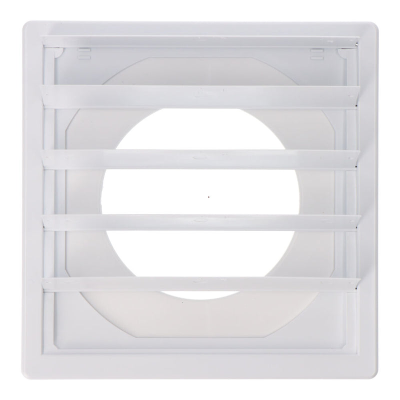 Recessed Square Ventilation Grille With Movable Blades 170X170Mm Interlocking Ø100Mm Abs White