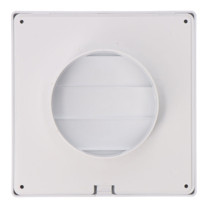 Recessed Square Ventilation Grille With Movable Blades 170X170Mm Interlocking Ø100Mm Abs White