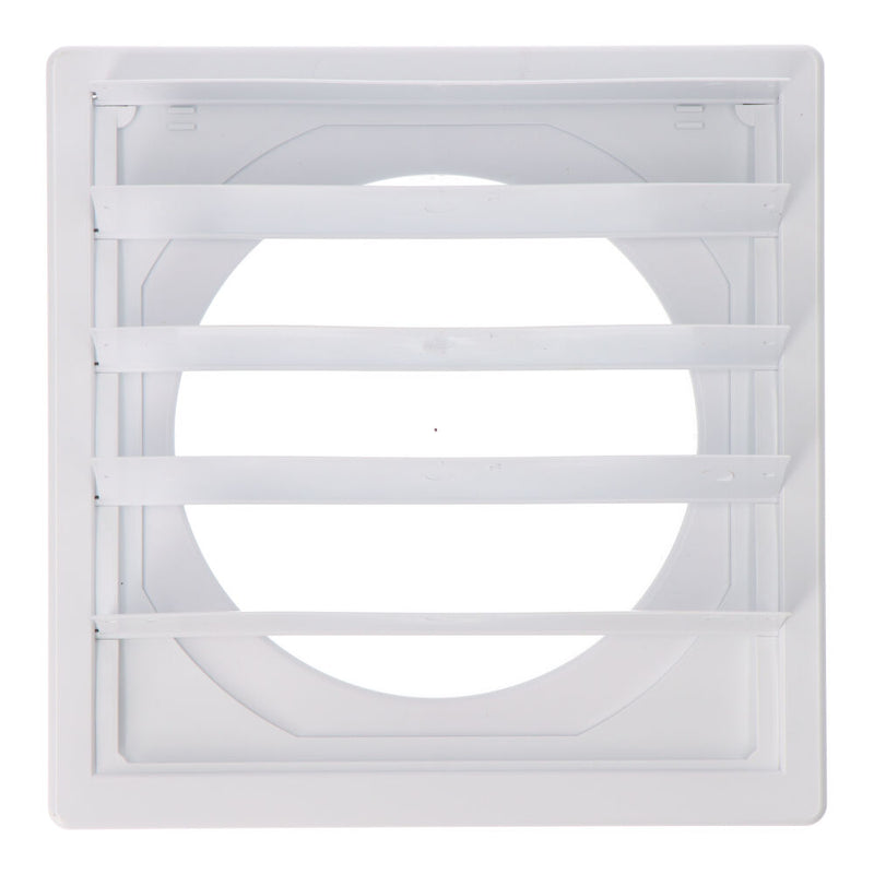 Recessed Square Ventilation Grille With Movable Blades 170X170Mm Interlocking Ø120Mm Abs White