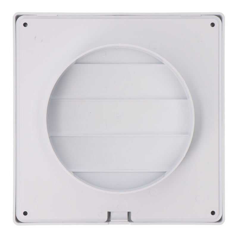 Recessed Square Ventilation Grille With Movable Blades 170X170Mm Interlocking Ø120Mm Abs White