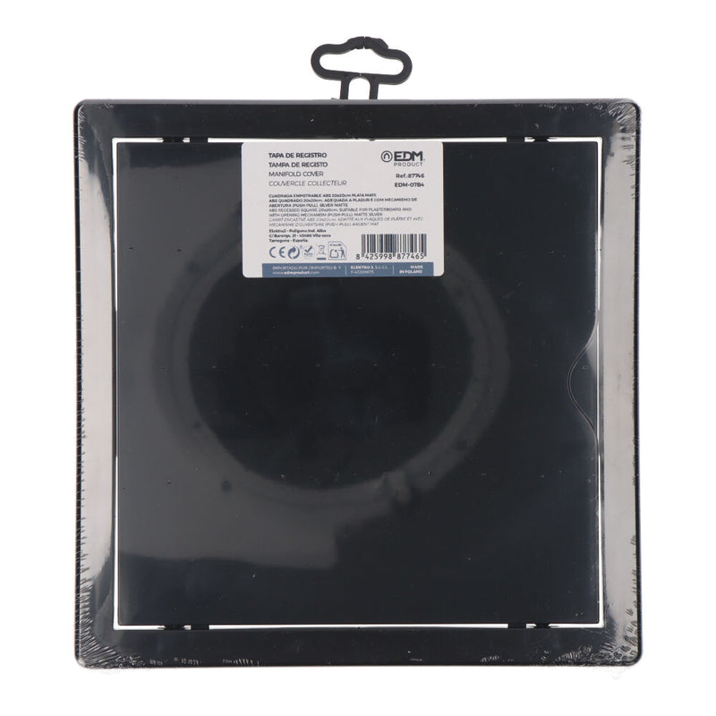 Square Recessed ABS Manhole Cover 20x20cm, Anthracite Grey