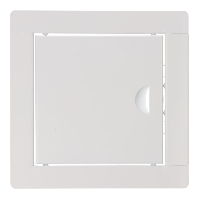 Square recessed manhole cover made of white steel 15x15cm