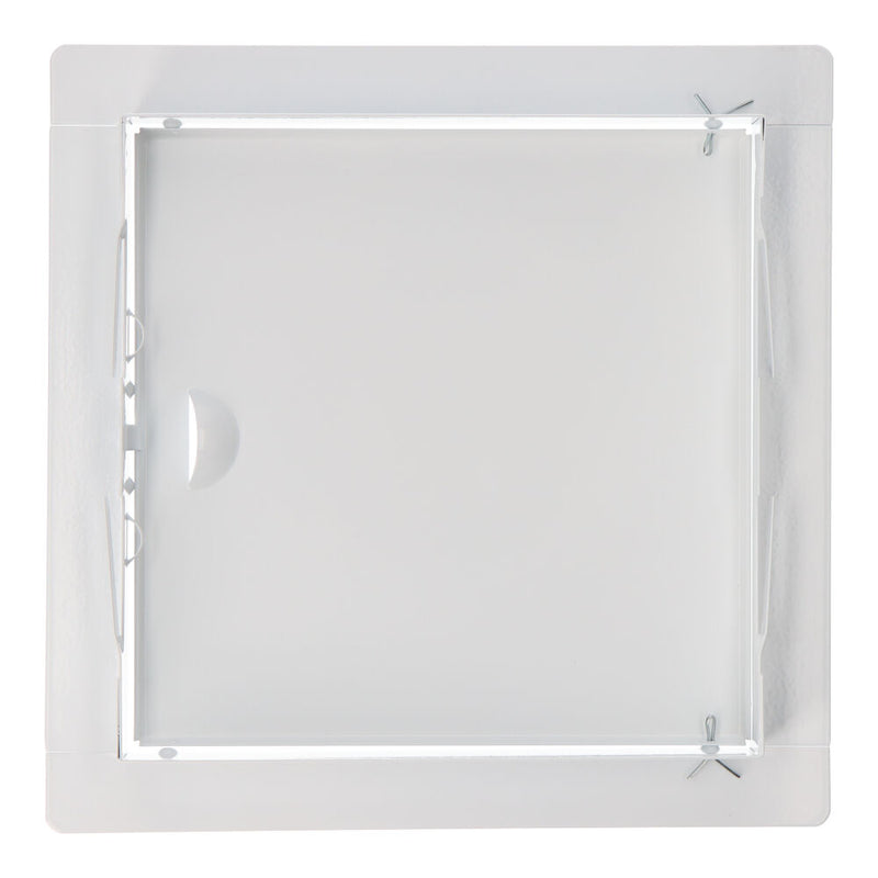 Square recessed manhole cover made of white steel 20x20cm