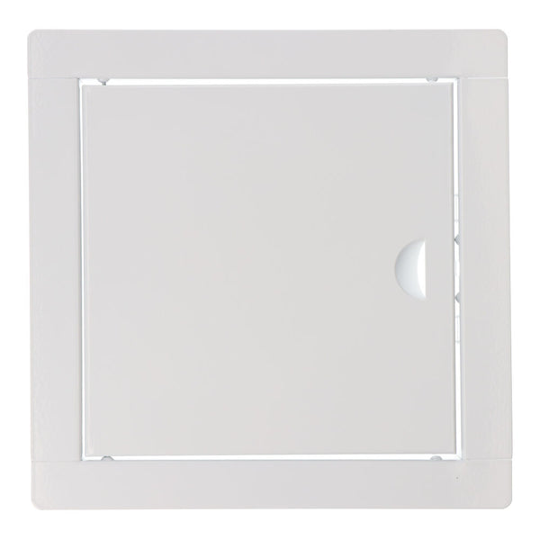 Square recessed manhole cover made of white steel 20x20cm