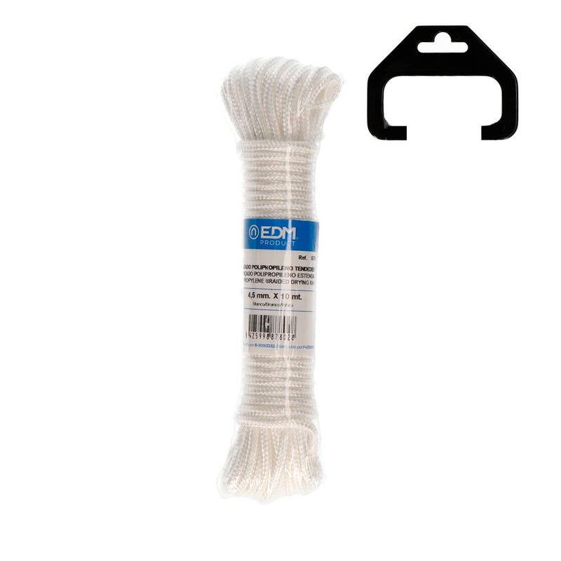 Braided Skein Polypropylene Clothesline 10M White Edm