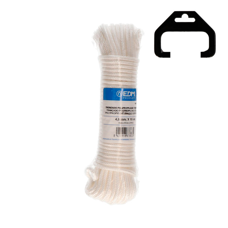 Braided Skein Polypropylene Clothesline 15M White Edm