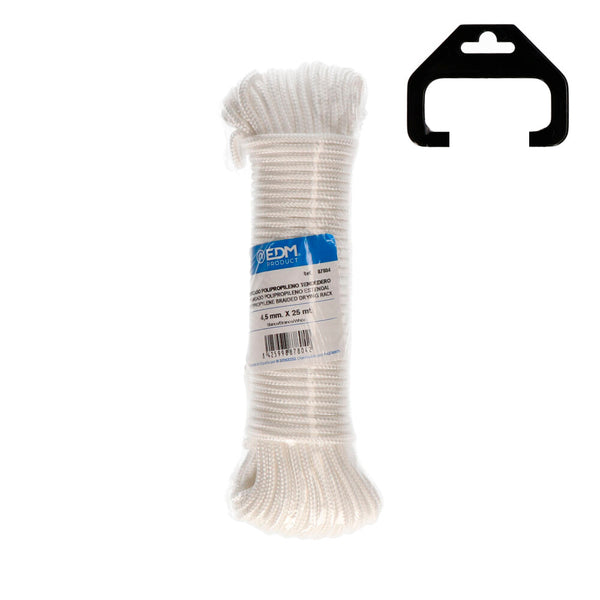 Braided Skein Polypropylene Clothesline 25M White Edm