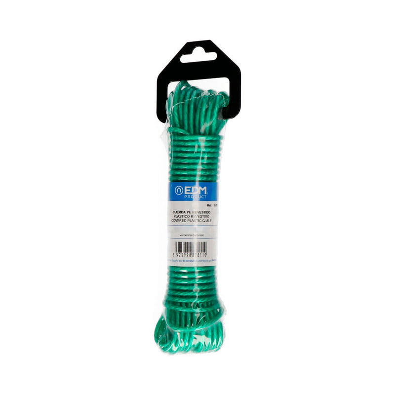 Skein of PVC Coated Plastic Clothesline 10M Green Edm