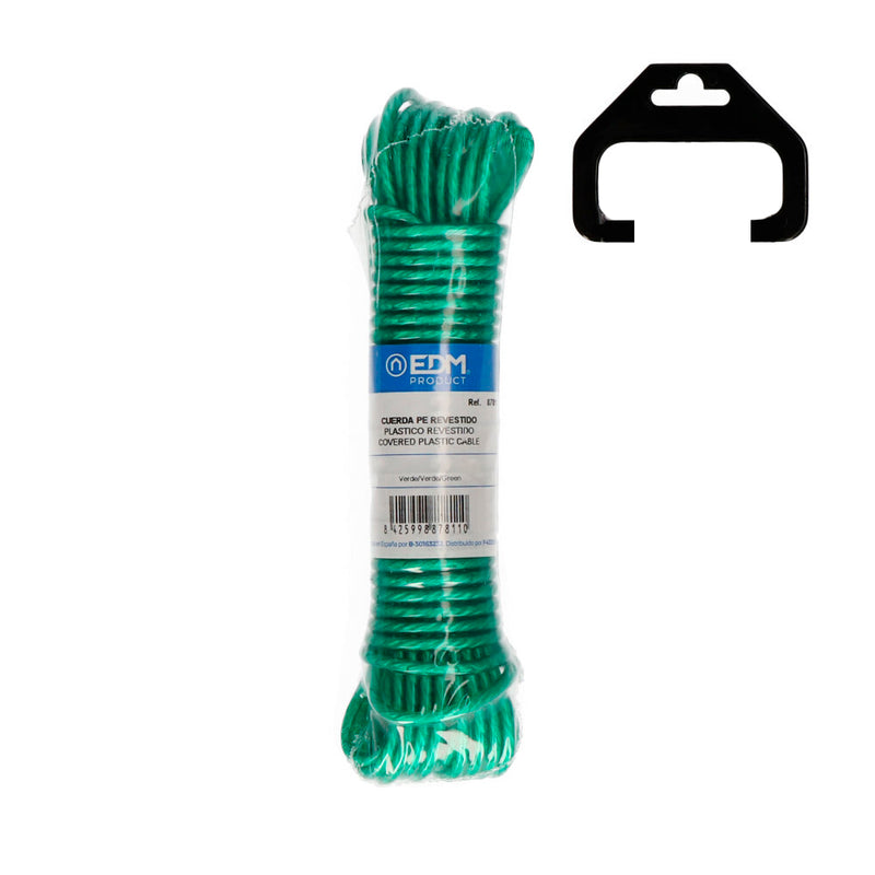 Skein of PVC Coated Plastic Clothesline 25M Green Edm