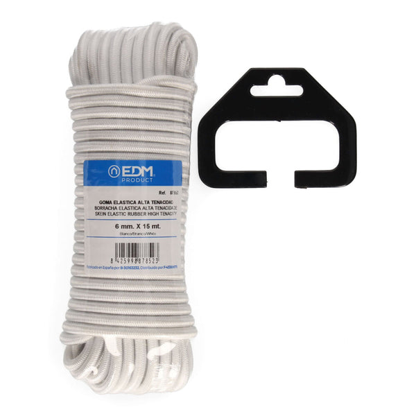 15M Skein High Tenacity White Elastic Rubber, Caliber 6mm