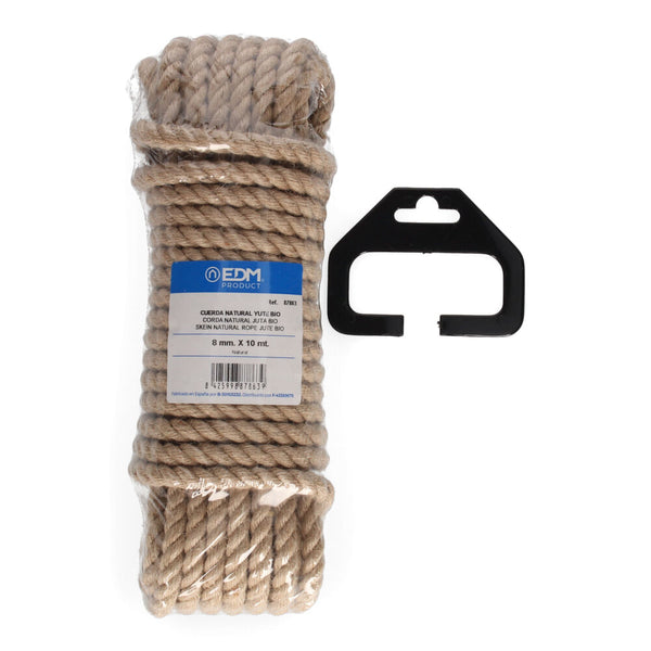 Skein 10M Natural Jute Rope Bio, 3 Strands, Gauge 8Mm Edm