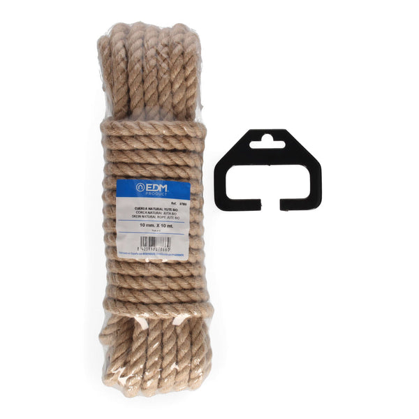 Skein 10M Natural Jute Rope Bio, 3 Strands, Gauge 10Mm Edm