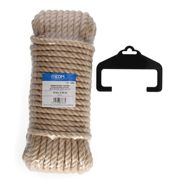 Skein 20M Natural Bio Jute Rope, 3 Strands, Gauge 10Mm Edm