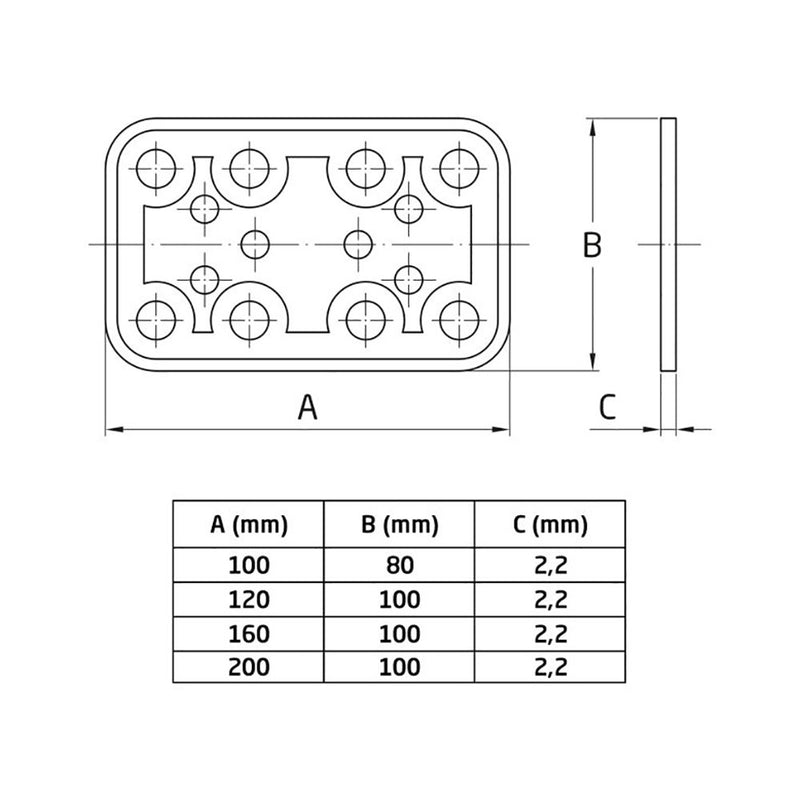 Plate 504-80X100Mm Bichromated Steel (S) 12125 Amig