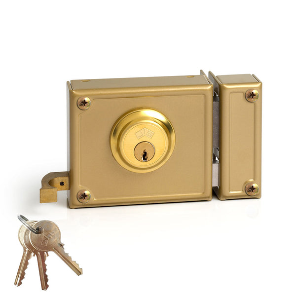 Surface mounted lock with strike and key, right Jis 12-10D Jis