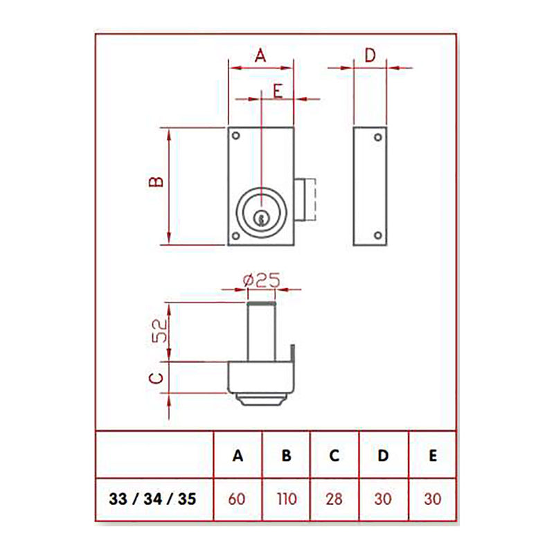 Mortise Lock Key Only, Left Jis 33-6I Jis