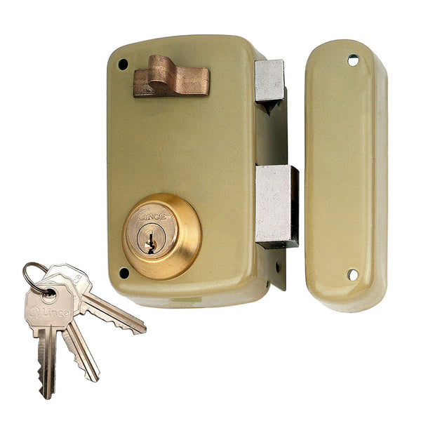 Surface mounted lock with 5056A cylinder, 60mm entry, right hand 95056Ahe60D Lince