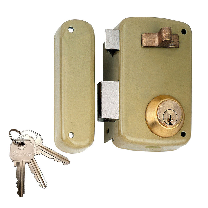 Surface mounted lock with 5056A cylinder, 60mm entry, left hand 95056Ahe60I Lince