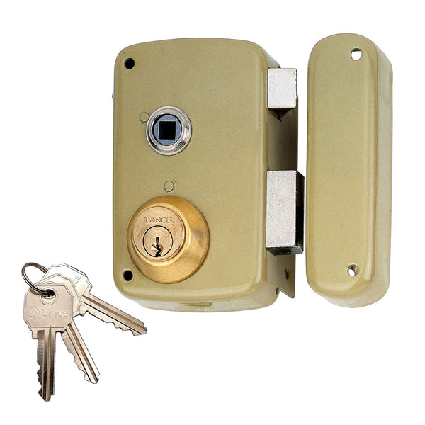 Surface mounted lock with cylinder 5056B entry 70mm, right hand 95056Bhe70D Lince